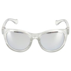 Occhiali da sole rotondi a specchio Moncler Silver
