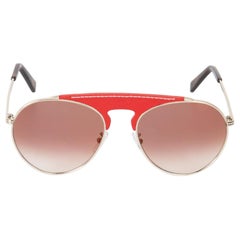 Loewe Red Leather Trim Gradient Sunglasses