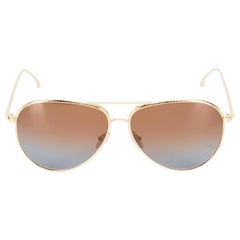 Victoria Beckham Gold & Brick Blue Gradient Sunglasses
