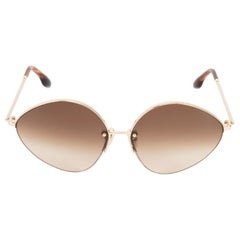 Victoria Beckham Gold & Brown Geometric Sunglasses