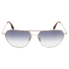 Victoria Beckham Gold & Blue Gradient Pilot Sunglasses