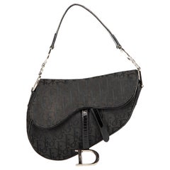 Dior Black Diorissimo Jacquard Saddle Bag