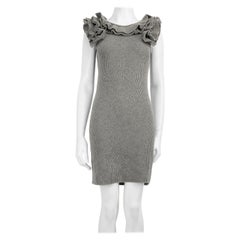 Fendi Grey Wool Knitted Mini Dress Size M