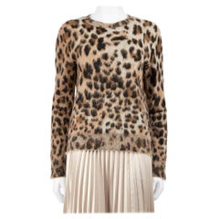 Saint Laurent Brown Mohair Leopard Jumper Size S