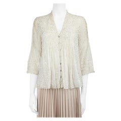 Diane von Furstenberg White Top con bottoni metallici Taglia S.
