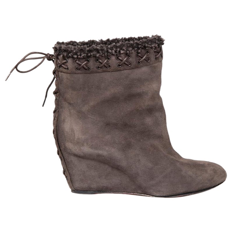Christian Louboutin Suede Ankle Boots 23 For Sale on 1stDibs