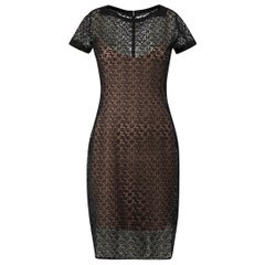 Pierre Mantoux for Azzedine Alaïa Black Lace Layered Mini Dress Size L