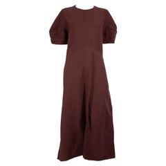 Jil Sander Brown Short Sleeve Midi Dress Size M