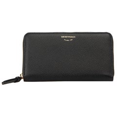 Emporio Armani Black Leather Continental Wallet
