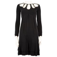 Moschino Black Faux Pearl Detail Cut-Out Dress Size S