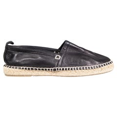 Used Loewe Black Leather Anagram Espadrilles Size IT 41