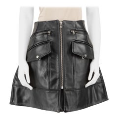 Simone Rocha Mini Gonna con zip in pelle nera Taglia S.