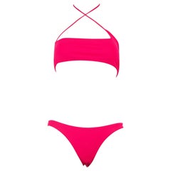 The Attico Pink Logo Detail Bikini Size M