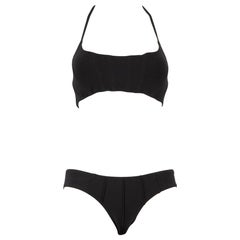 Lisa Marie Fernandez Black Boned Halter Neck Bikini Size S