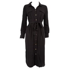 Melissa Odabash Vestido negro con cinturón y detalle de bolsillo Talla M