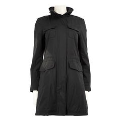 Used Loro Piana Black Mid-Length Parka Coat Size S