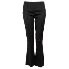 The Row Black Satin Straight Trousers Size S
