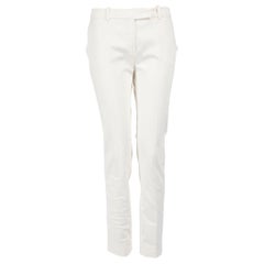 Used Loro Piana White Skinny Fit Leg Trousers Size M