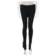Used Paco Rabanne Black Logo Elastic Band Leggings Size XS