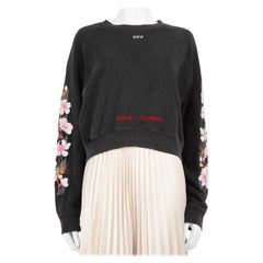 Sudadera Bordada Floral Negra Off-White Talla S