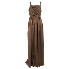 Matthew Williamson Maxivestido Marrón con Cuentas Metálicas Talla L