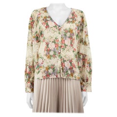 LoveShackFancy Floral Print Long Sleeves Blouse Size M