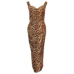 Alexander McQueen Silk Leopard Print Sleeveless Sheath