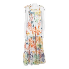 Charo Ruiz Abstract Print Lace Trim Tiered Dress Size XS