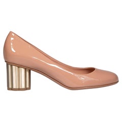 Salvatore Ferragamo Pink Lucca Plain Flower Heel Pumps Size US 6