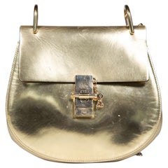 Chloé Gold Metallic Drew Crossbody Bag