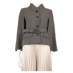 Pinko Grey Wool Belted Cape Jacket Size L