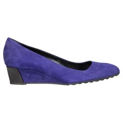Tod's Purple Suede Wedge Heels Size IT 37
