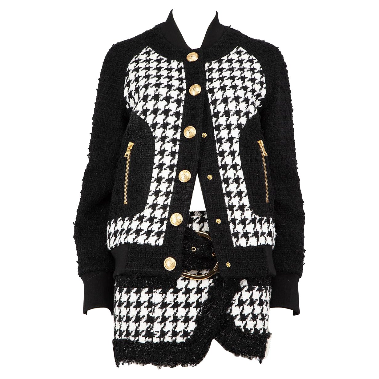 Tweed Co-Ord with bronze buttons - Black