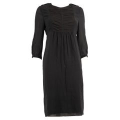 Burberry, abito nero con pannello a balze, taglia M. I.