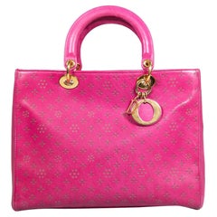 Dior Vintage Pink Leather Perforated Lady Dior