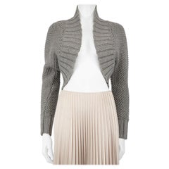 Emilio Pucci Grey Wool Chunky Knit Cardigan Size S