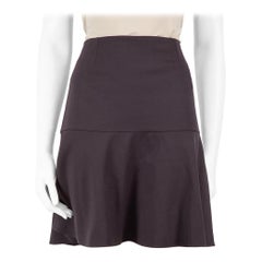 Céline Vintage Brown Wolle ausgestellter Saum Minirock Größe M