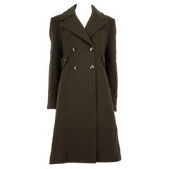 Stella McCartney Khaki Double-Breasted Long Coat Size XXL