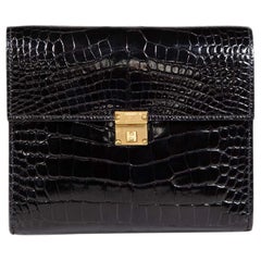 Hermès 2020 Noir Shiny Alligator GHW Clic 16