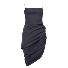 Jacquemus Navy Open Back Drape Detail Mini Dress Size S