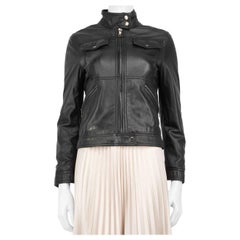 Dolce & Gabbana D&G Black Leather Biker Jacket Size S