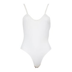 AMI SS22 White De Coeur Logo Swimsuit Size XS