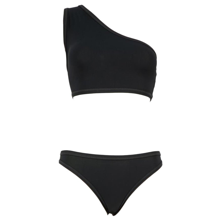 Bottega Veneta Slate Black One Shoulder Bikini Size XS For Sale