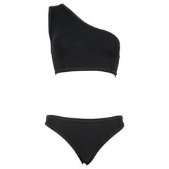 Bottega Veneta Slate Black One Shoulder Bikini Size XS