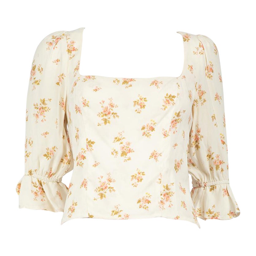 Top elasticizzato con stampa floreale Reformation taglia S