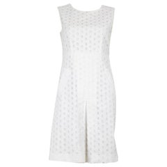 Diane Von Furstenberg White Lace Overlay Dress Size M