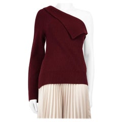 Theory Burgundy Wool Asymmetric Jumper Size L