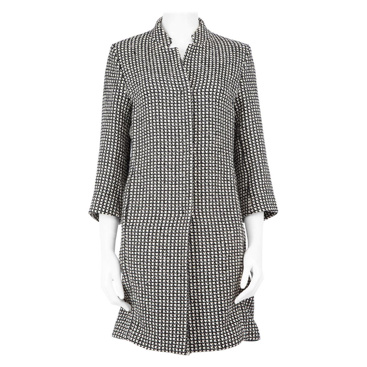 Max Mara Houndstooth Pattern Coat Size S