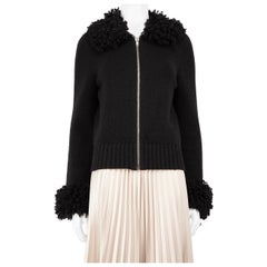 Céline Black Cashmere Full-Zip Knit Jacket Size L