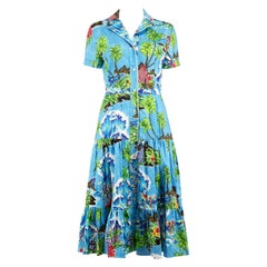 Stella Jean Tropical Print Patchwork Midi Dress Size M